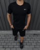 Чоловічий комплект Nike футболка чорна + шорти