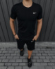 Чоловічий комплект Nike футболка чорна + шорти