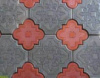 Тротуарная плитка «Клевер Краковский» с декором красный, 600х600х45 (4шт/м2)