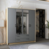 Шкаф для одежды Doros Ронди с зеркалом Дуб Артизан/Графит 4ДСП 160х52х195 DRS-011671 (80737826)