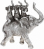 Декоративная статуэтка «Слоники» 23.5х9х26см, полистоун, серебро