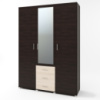 Шкаф распашной большой с зеркалом Эверест Бриз ШП-5 венге + дуб молочный (DTM-2482)