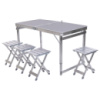 Раскладной стол + 4 стула кемпинговый набор для пикника, рыбалки, отдыха, туризма Серый JY-12061G
