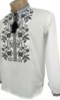 62-68 Чоловіча біла вишиванка у великих розмірах вишита сорочка етно, Мужская белая вышиванка ботал