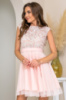 Коктейльна Сукня Міні Перли 21062 Персикова