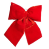 Бархатный бант для декора на елку 55×70 (см) Красный CR-2-13