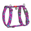 Шлея для собак анатомічна H-подібна WAUDOG Nylon з QR-паспортом, малюнок «Око монстра», пластиковий фастекс, XL, Ш 35 мм, A 60-100 см, B 70-100 см
