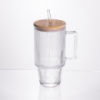 Кружка стеклянная с крышкой и трубочкой 750 (мл) HP-19-48