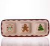 Менажница фарфоровая Merry Christmas на 3 секции 30×11×2.5 (см) прямоугольная CR-1-41
