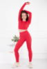 Жіночий червоний комплект з топу та лосин