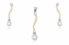 Срібний набір з натуральними перлами і цирконами (TN595)