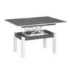 Стол-трансформер Art In Head B-Fly Glass 900x510x600 Графит/Белые ноги/Белое стекло (TB10070700111)