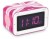 Радіоприймач з будильником «Британський прапор», рожевий 16х10 см