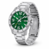 Чоловічий годинник Casio MTP-VD01D-3B з зеленим циферблатом та сталевим браслетом