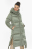 Куртка женская зимняя длинная с капюшоном - 53875 Braggart нефритовый цвет