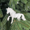 Игрушка на елку Лошадь 19612 12х10 см белая с бархатом