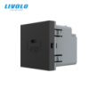 Механізм розетка USB Type-C з Power Delivery 45W Livolo чорний (VL-FCUC-2BP)