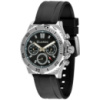 Чоловічий наручний годинник Guardo 012757-1 Silver-Black — сталевий корпус, каучуковий ремінець, 3 ATM