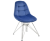 Стілець Тауер S велюр синій ніжки металеві хром