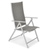 Складний садовий стілець MODENA eDomator алюмінієвий з регулюванням спинки, Срібний (Польща)