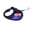 Повідець-рулетка для собак WAUDOG R-leash, малюнок «NASA21», XS, до 12 кг, 3 м, світловідбиваюча стрічка чорний