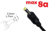 Dc кабель для блока питания 5.5x1.7mm (8a) (1.2m) (A class) 1 день гар.