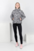 Жіноча чорно-біла куртка без капюшона