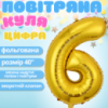 Воздушный шар в виде цифры 6 золотой,40 дюймов, фольгированый, для праздников: дня рождения, юбилеев,годовщин