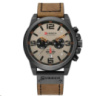 Чоловічий наручний годинник Curren 8314 Khaki-Black з хронографом та шкіряним ремінцем