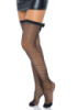 Чулки-сетка со швом сзади Leg Avenue Bow back seam thigh highs One size Black, атласный бант