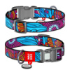 Нашийник для собак нейлоновий WAUDOG Nylon з QR паспортом, малюнок «Літо», пластиковий фастекс, Ш 20 мм, Дов 28-40 см