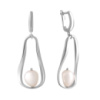 Серебряные серьги CatalogSilver с натуральным жемчугом барочным (2055907)