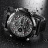 Армейские мужские наручные часы черные, качественные прочные военные часы с подсветкой секундомером
