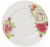 Набор 6 фарфоровых обеденных тарелок «Чайная роза» Ø23см