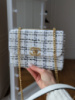 ​Сумка клатч Chanel текстильна біла