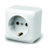 Розетка с заземлением наружного монтажа, White, Q30
