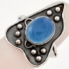 Серебряное кольцо с чернением и голубым халцедоном (сапфирин)
