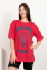 Жіноча червона футболка з написом