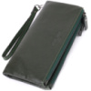 Красивый кожаный кошелек на три отделения ST Leather 23110 Зеленый