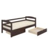 Кровать детская Mebigrand Чикаго Литл Орех темный 80х190 см с задним бортиком и ящиками (DMBG-2609)
