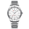 Чоловічий годинник Curren 8452 Silver-White з мінеральним склом та сріблястим браслетом