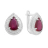 Серебряные серьги CatalogSilver с натуральным рубином 6.289ct (2182436)