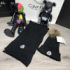 Зимний комплект Moncler Winter Hat Knitted Pompon and Scarf Black