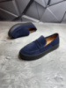 Лоферы мужские замшевые LORO PIANA Suede ROYAL Black! Мокасины мужские замшевые синие! Натуральная ЗАМША!