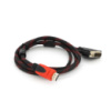 Кабель HDMI (папа)-DVI (папа) 1,5метра 2 феррита оплетка круглый, Пакет, Q150