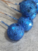 Ягодка глиттерная на веточке / цвет синий / 15 мм