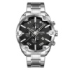 Чоловічий годинник Skmei 9387SIBK Silver-Black зі сріблястим браслетом та хронографом
