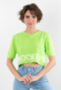 Жіночий топ салатовий з написом