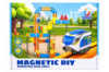 Магнітний конструктор поїзд Magnetic DIY Rail Car (WX2703) (134 деталей)17822