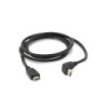 Кабель MerlionHDMI-HDMI  1,5m, v1.4, OD-7.5mm, круглый Black, коннектор Black 90° угловой